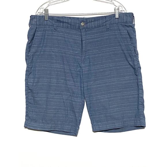 Retrofit Shorts Mens 36 Blue White Horizontal Stripes Stretch Cotton Polyester - Picture 1 of 8